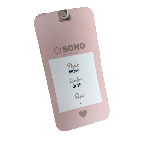 CI SONO Los Angeles Women's Safari Romper Large Olive Green Collared Pockets NWT - Picture 8 of 9